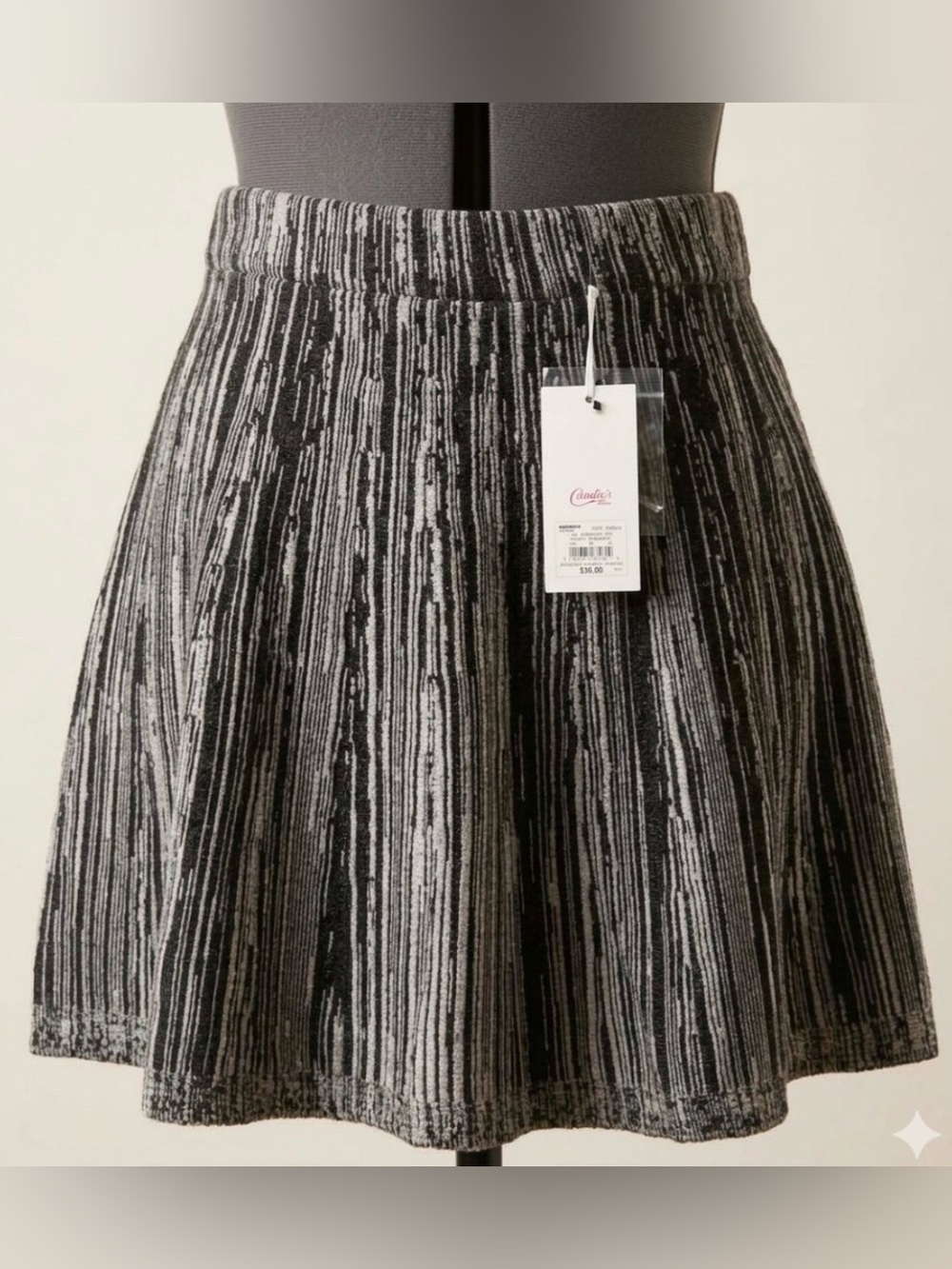 Candies Black and White Knit Skirt NWT Size S